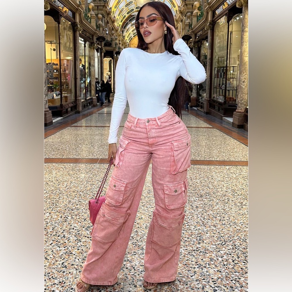 Lily High Rise Cargo Jeans